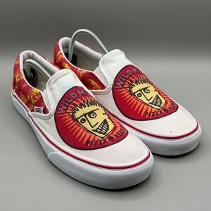 Vans Customs Wild Mike's Pizza Rebels Slip-On Shoes W 8.5 Canvas RARE Novelty